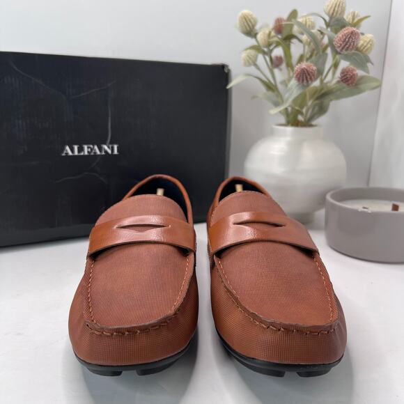 Alfani Iker Penny Driving Loafers Tan Slip On Shoes 100120994 Men's US 9.5 M NWB - Picture 2 of 10
